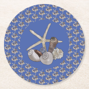 beach round paper coaster