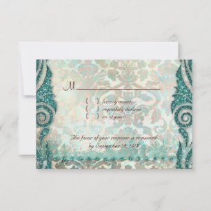 Beach RSVP Wedding Reply Card Seahorse