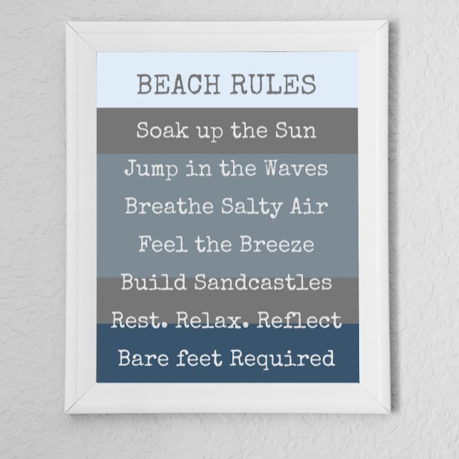 Beach Rules Modern Colorblock   Poster (Creator Uploaded)