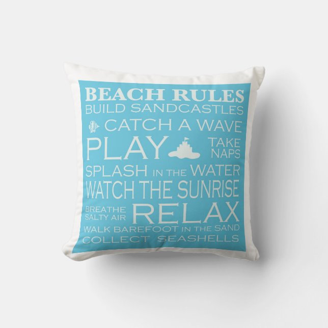 Beach Rules Pillow (Front)