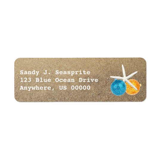 Beach Sand and Ornaments Return Address Labels