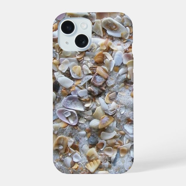 Beach Sand and Shells iPhone 15 Case (Back)