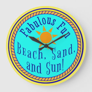 BEACH, SAND, AND SUN!  FABULOUS FUN SUNNY PARTY  LARGE CLOCK