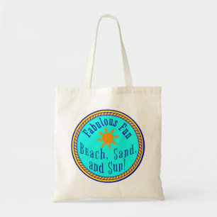 BEACH, SAND, AND SUN! FABULOUS FUN SUNNY PARTY TOTE BAG