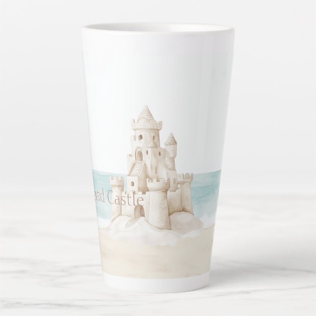 Beach Sand Castle Latte Mug (Front)