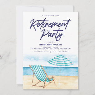 Beach Sand Chair Retirement Party Invitation