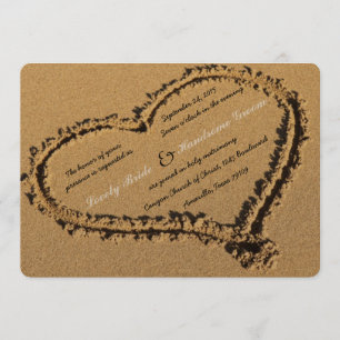 Beach Sand Christian Cross Wedding Invitation