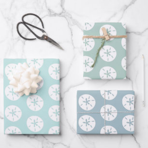 Beach Sand Dollar Pattern Custom Colours   Wrapping Paper Sheet