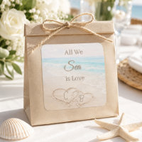 Beach sand dunes hearts wedding