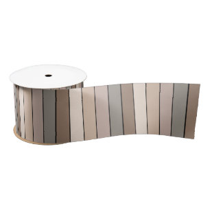 Beach Sand Earth Tone Color Stripes On Watercolor  Satin Ribbon
