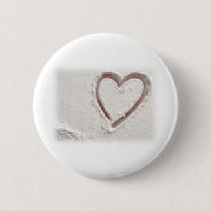 Beach Sand Heart 6 Cm Round Badge