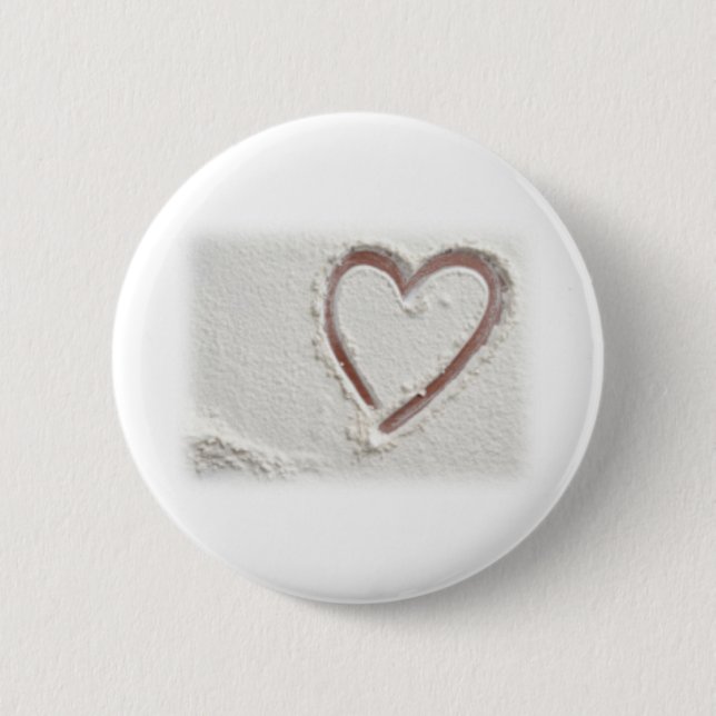Beach Sand Heart 6 Cm Round Badge (Front)