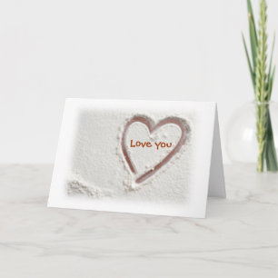 Beach Sand Heart Holiday Card