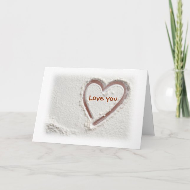 Beach Sand Heart Holiday Card (Front)