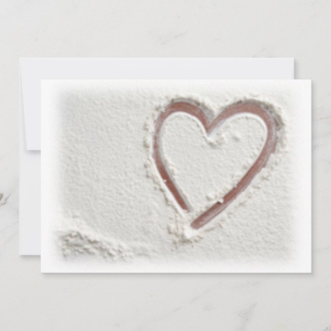 Beach Sand Heart Save the Date (Front)