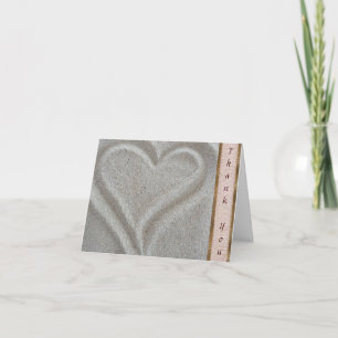 Beach Sand Heart Thank You Card