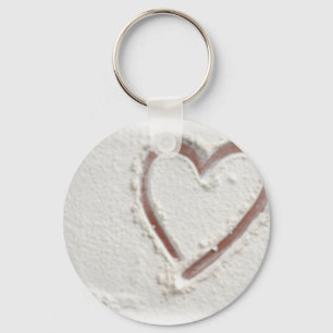 Beach Sand Heart Valentine Key Ring