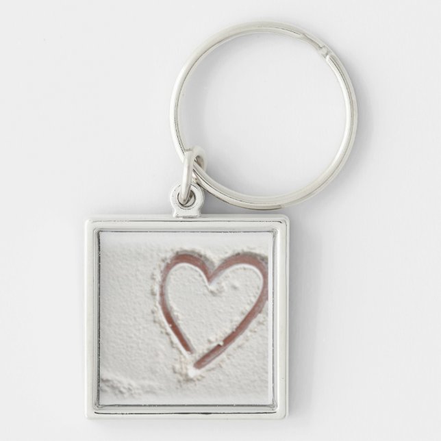 Beach Sand Heart Valentine Keychain (Front)