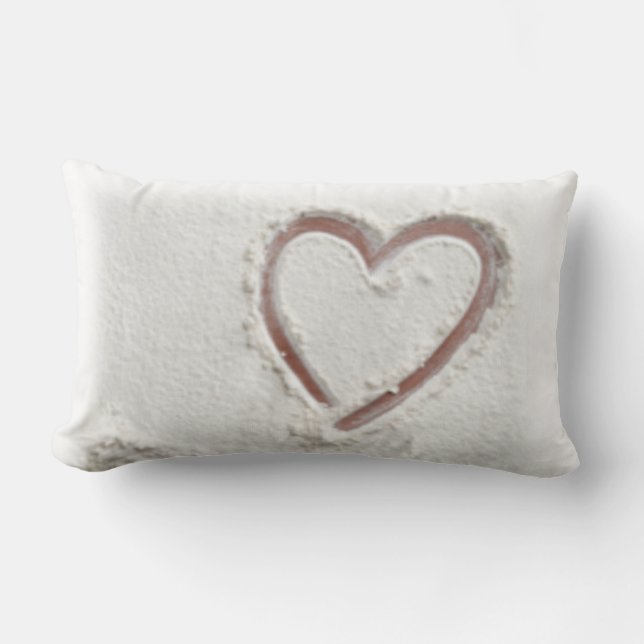 Beach Sand Heart Valentine Lumbar Cushion (Front)