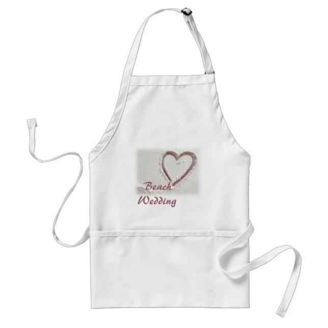 Beach Sand Heart Wedding Standard Apron (Front)