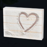 Beach Sand Heart Wooden Box Sign<br><div class="desc">Cool Beach Sand Heart wooden box sign</div>