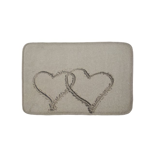 Beach Sand Hearts Bath Mat (Front)
