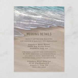 Beach Sand Hearts Elegant Tropical Modern Wedding Enclosure Card