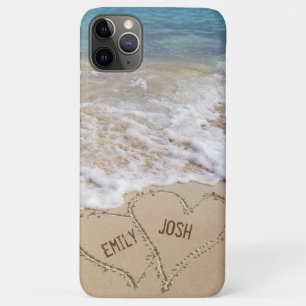 Beach Sand Hearts with names iPhone 11 Pro Max Case