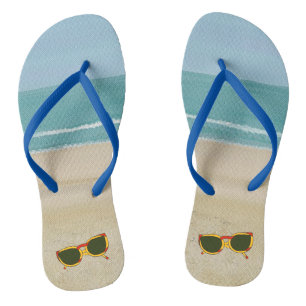 Beach Sand Ocean Sky Sunglass FlipFlops
