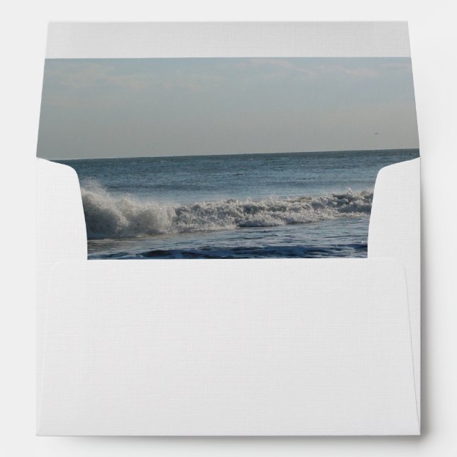 Beach Sand Ocean Wave Destination Wedding Envelopes (Back (Bottom))