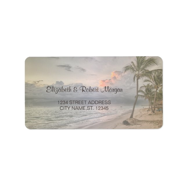 Beach ,Sand ,Palms  Label (Front)