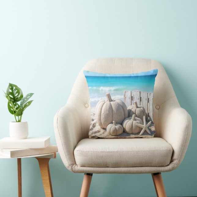 Beach Sand Pumpkins and Starfish Cushion (Chair)