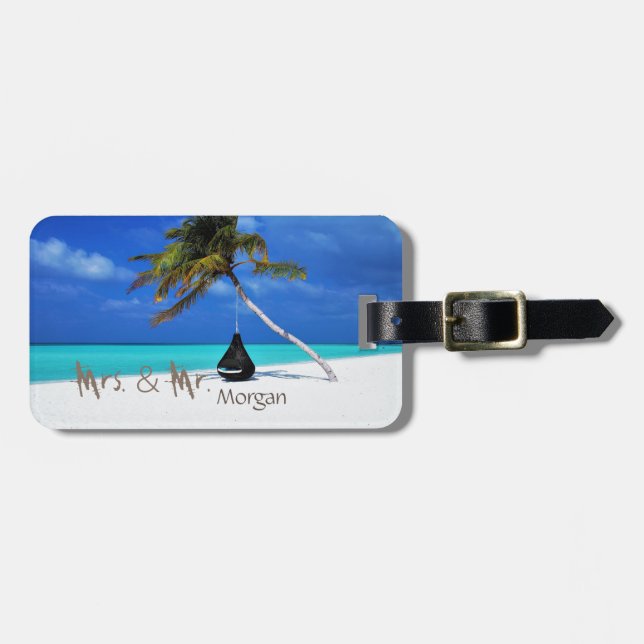 Beach ,Sand,Sea,Relaxing  ,-Personalised Luggage Tag (Front Horizontal)