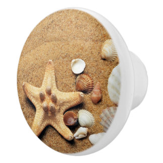 Beach Sand Shells Draw Knobs Ceramic Pull