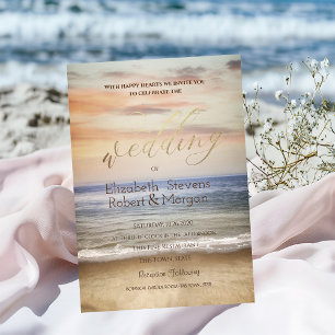  Beach Sand Sky Wedding  Invitation