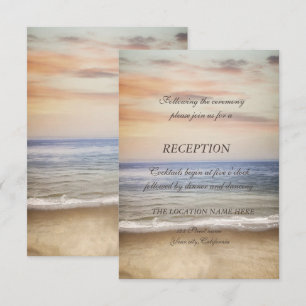 Beach Sand Sky Wedding Reception Invitation