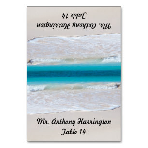 Beach Sand Tented Wedding Escort Cards