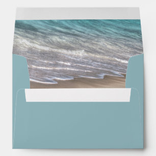 Beach Sand Themed Elegant Tropical Modern Wedding Envelope