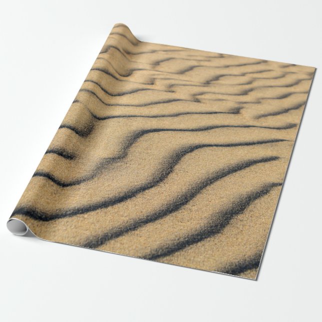 Beach sand waves sand dunes sandy wrapping paper (Unrolled)