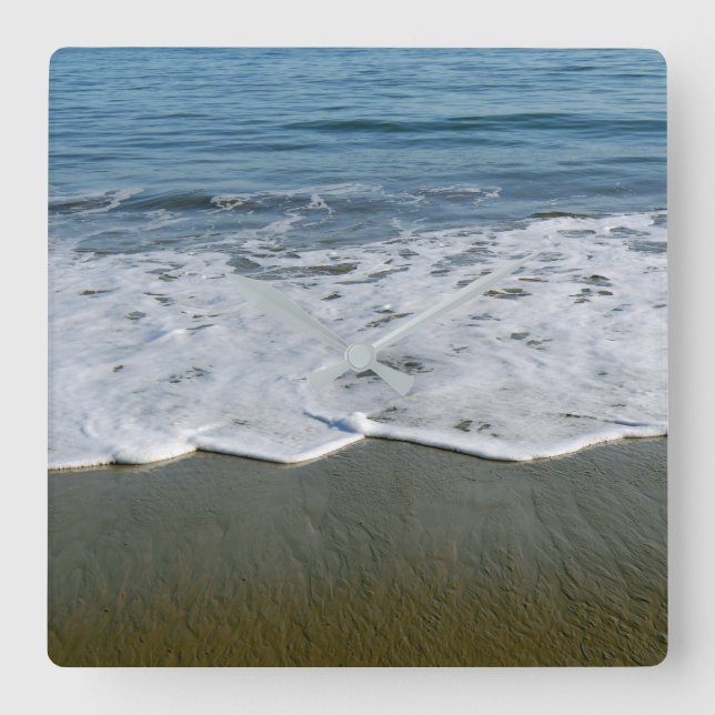 Beach/Sand/Waves Square Wall Clock (Front)