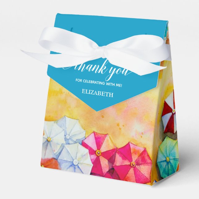 Beach Sand Waves Thank You Favour Box (Front Side)