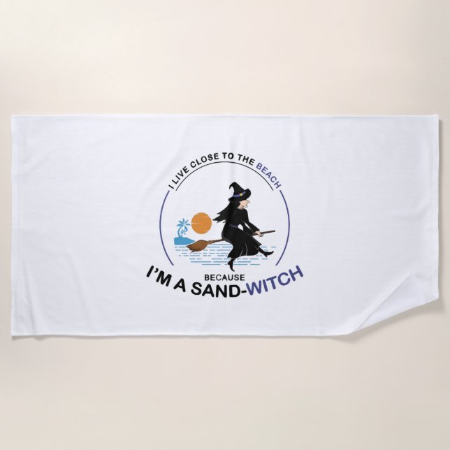 Beach Sand-Witch for Halloween Party Beach Towel (Front)