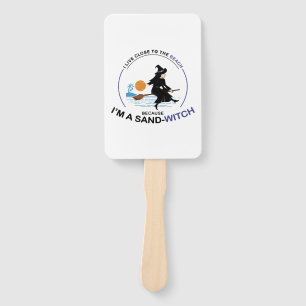 Beach Sand-Witch for Halloween Party Hand Fan