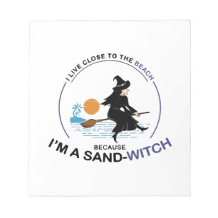 Beach Sand-Witch for Halloween Party Notepad