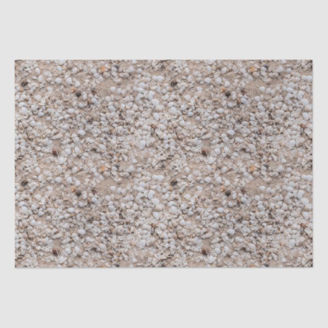 Beach Sand with Small Seashells Repeating Pattern Tissue Paper (Front)