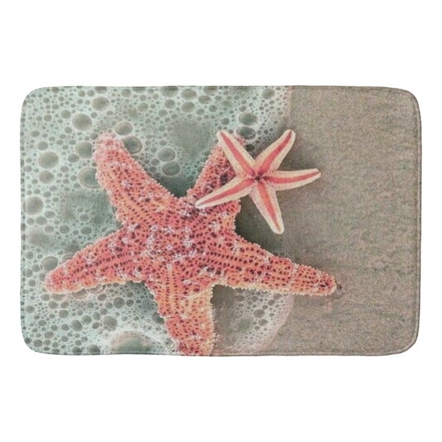 beach sand with starfish bath mat (Front)