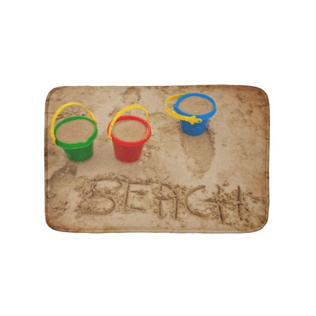Beach Sand Words Bath Mat (Front)