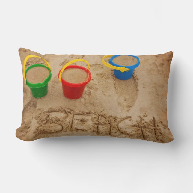 Beach Sand Words Lumbar Cushion (Front)