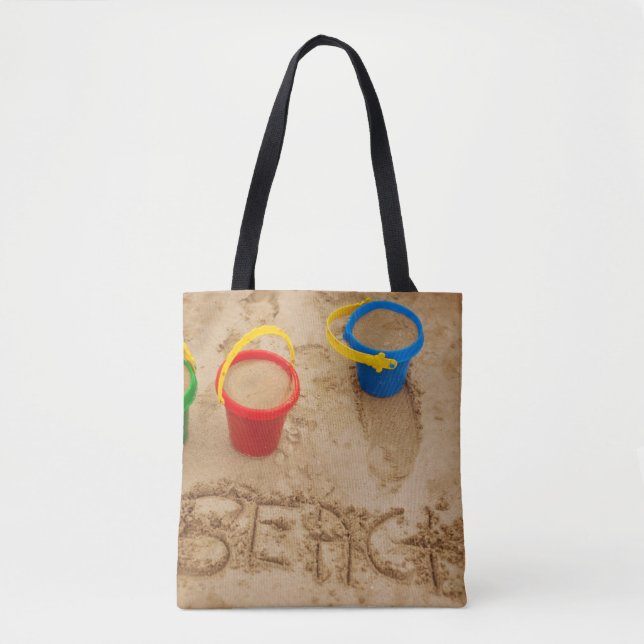 Beach Sand Words Tote Bag (Front)