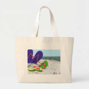 beach sandals large tote bag